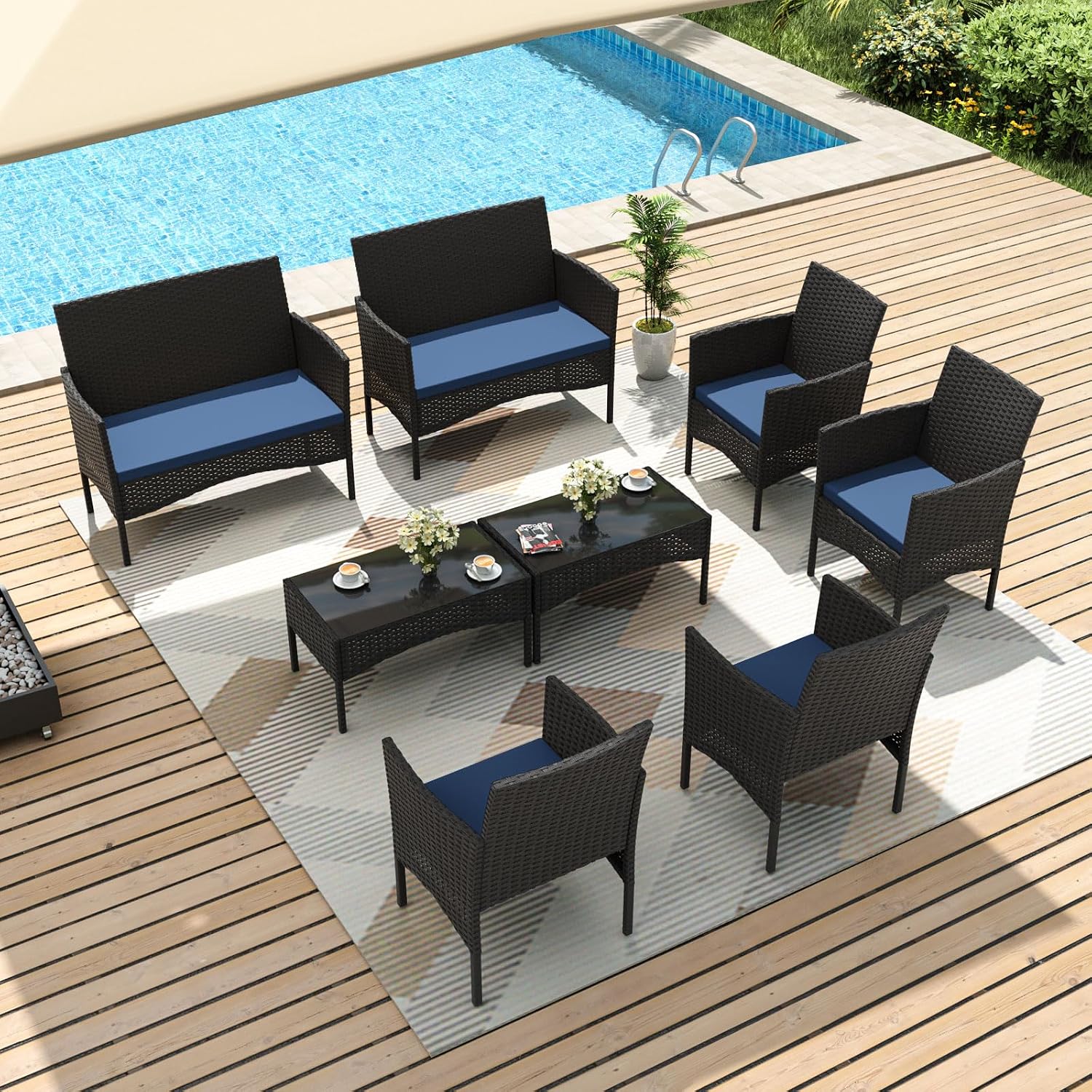 Outdoor Furniture Metal Chairs - Juego de Muebles de Patio de