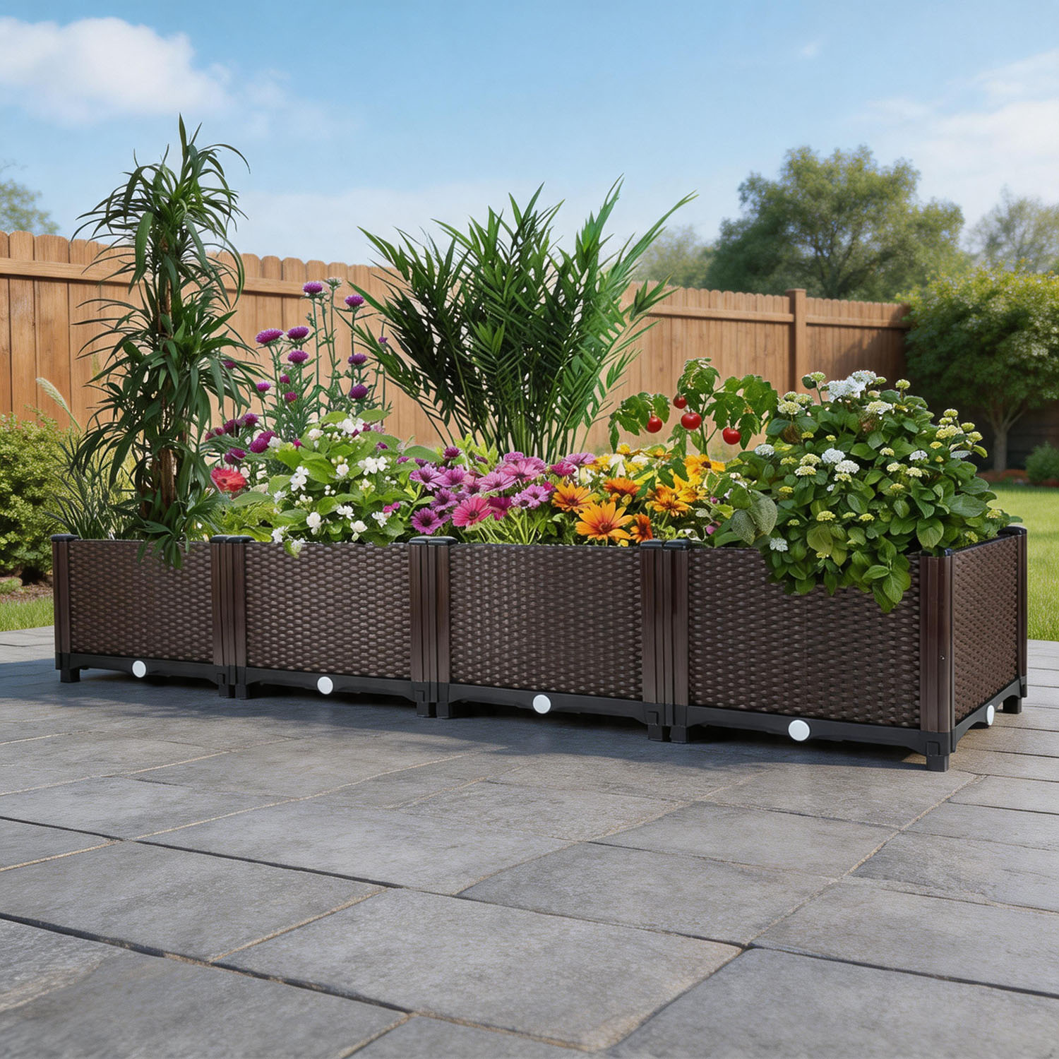 Outdoor Daybed Furniture - Jardinera Elevada con Autorriego – Maceta