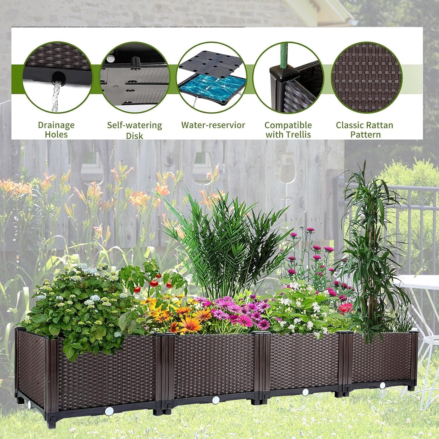 Jardinera Elevada con Autorrie - Outdoor Daybed Furniture reseña y precio